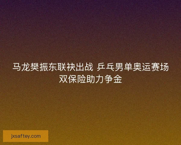 马龙樊振东联袂出战 乒乓男单奥运赛场双保险助力争金