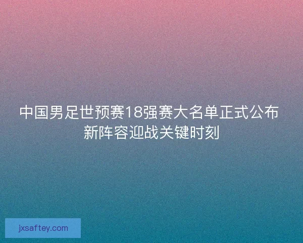 中国男足世预赛18强赛大名单正式公布 新阵容迎战关键时刻